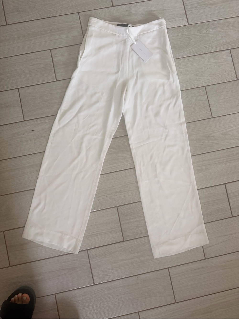 JEFFREY DODD White Wide-Leg Lightweight Pants
